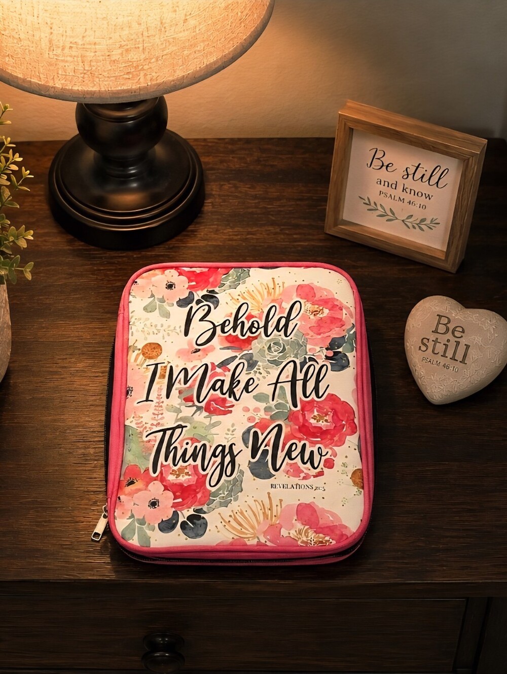 Bible Pouch- Includes Pink, Faux Leather King James Bible